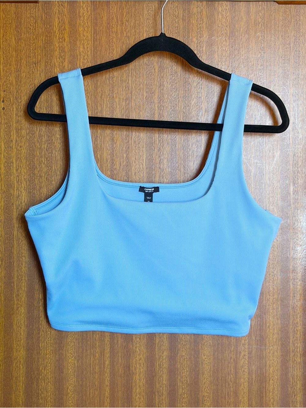 Light Blue Ribbed Crop Tank Top Express